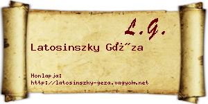 Latosinszky Géza névjegykártya