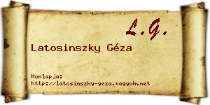 Latosinszky Géza névjegykártya