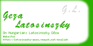 geza latosinszky business card