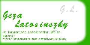 geza latosinszky business card
